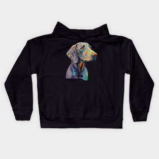 Weimaraner Dog Art Kids Hoodie